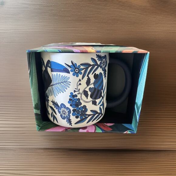 NEW Starbucks x Farm Rio Blue Floral Bird 14oz Ceramic Coffee Mug Gift Limited - Picture 4 of 6